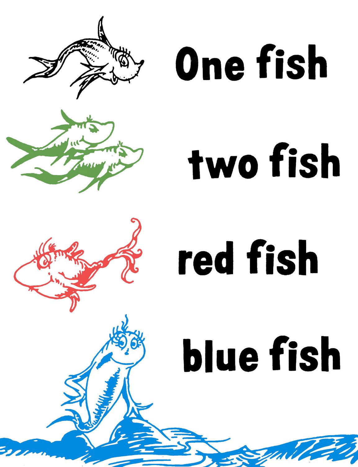 Dr seuss one fish two fish red fish blue fish red fish blue fish one fish two fish one fish