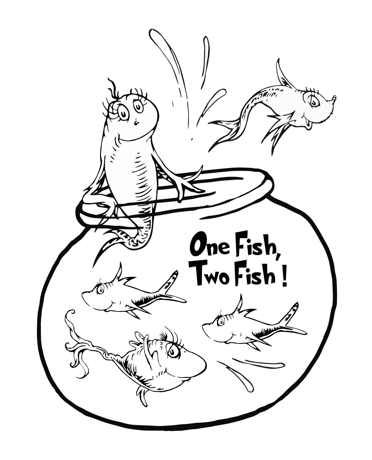 Best one fish two fish coloring pages printable pdf for free at