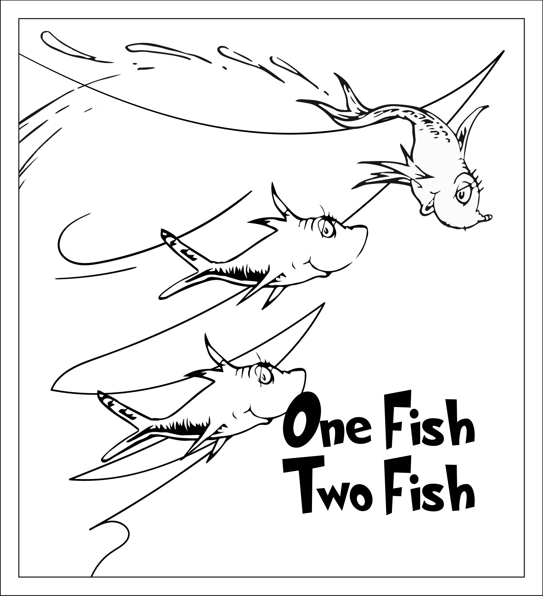 Best one fish two fish coloring pages printable pdf for free at