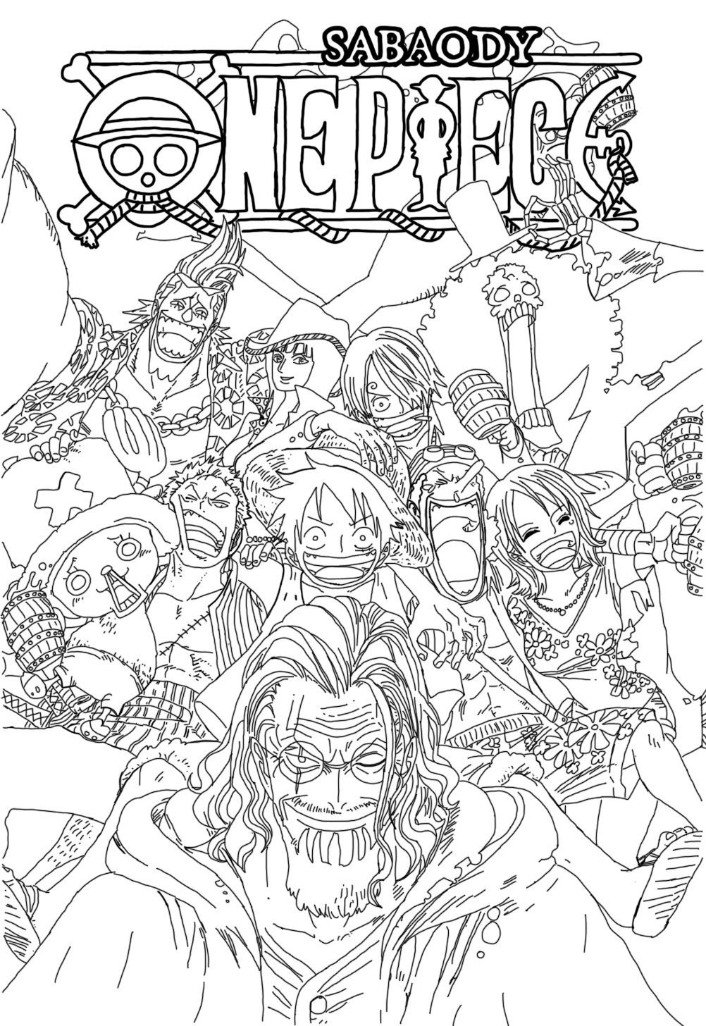 One piece characters coloring pages printable for free download