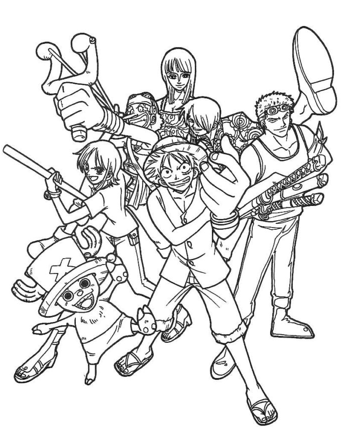 One piece characters coloring pages printable for free download