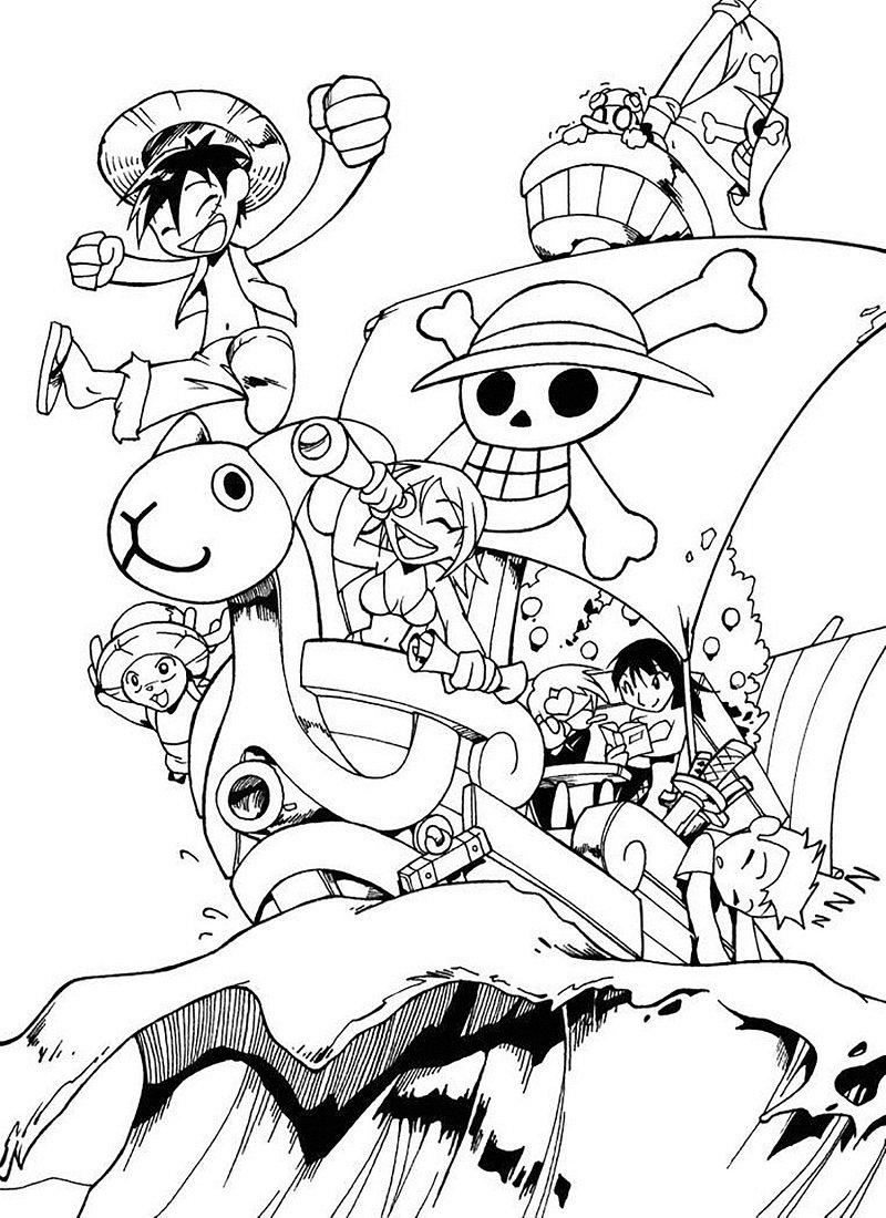 One piece characters coloring pages printable for free download