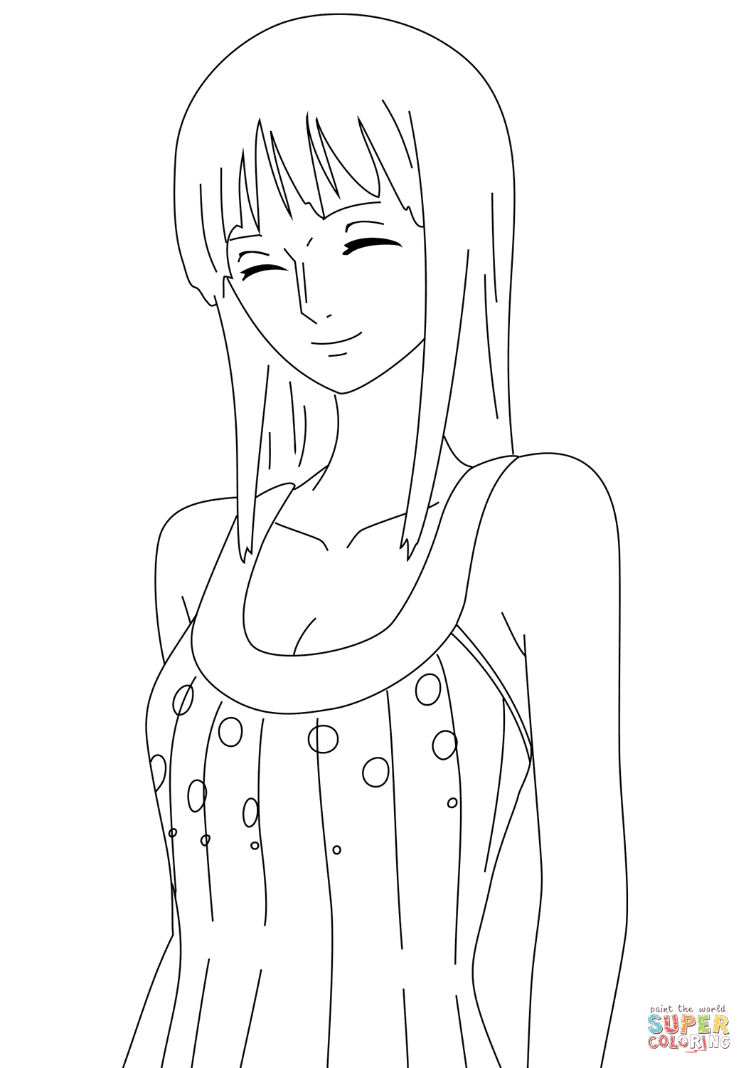 Nico robin from one piece coloring page free printable coloring pages