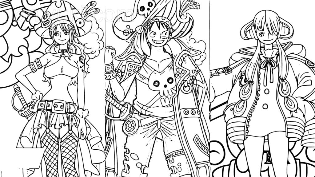 One piece red coloring page