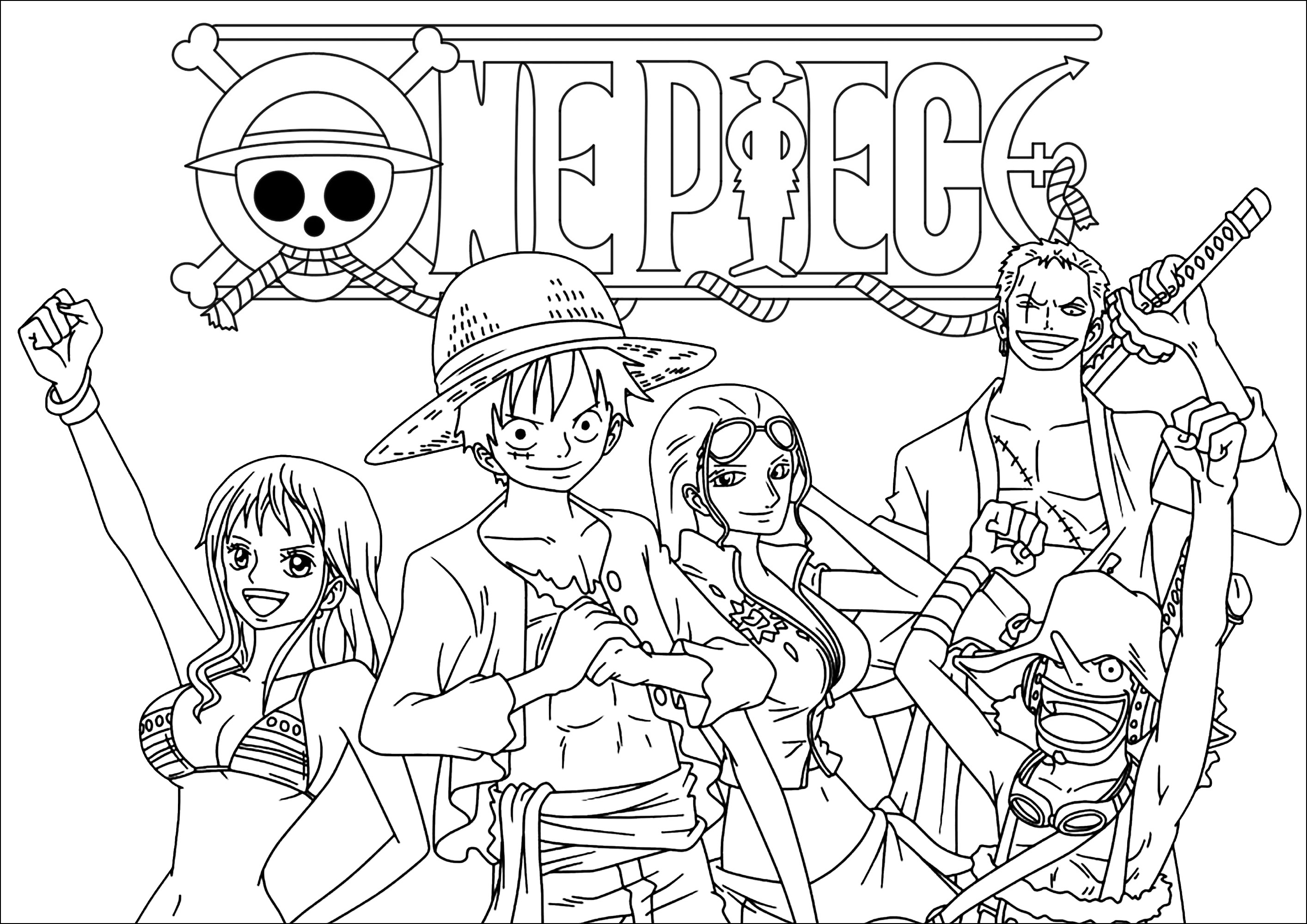 One piece characters and logo