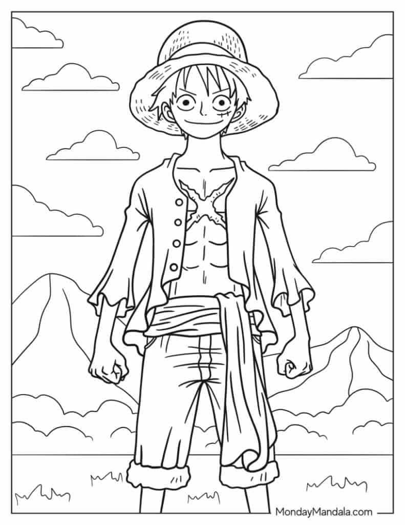 Anime coloring pages free pdf printables