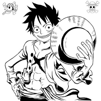 One piece luffy coloring pages pictures printable anime for kids