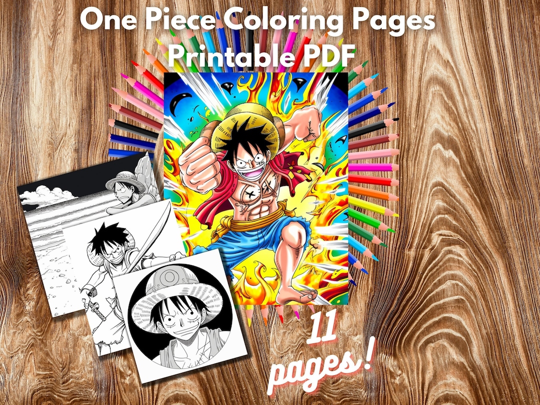 One piece anime coloring pages printable pdf