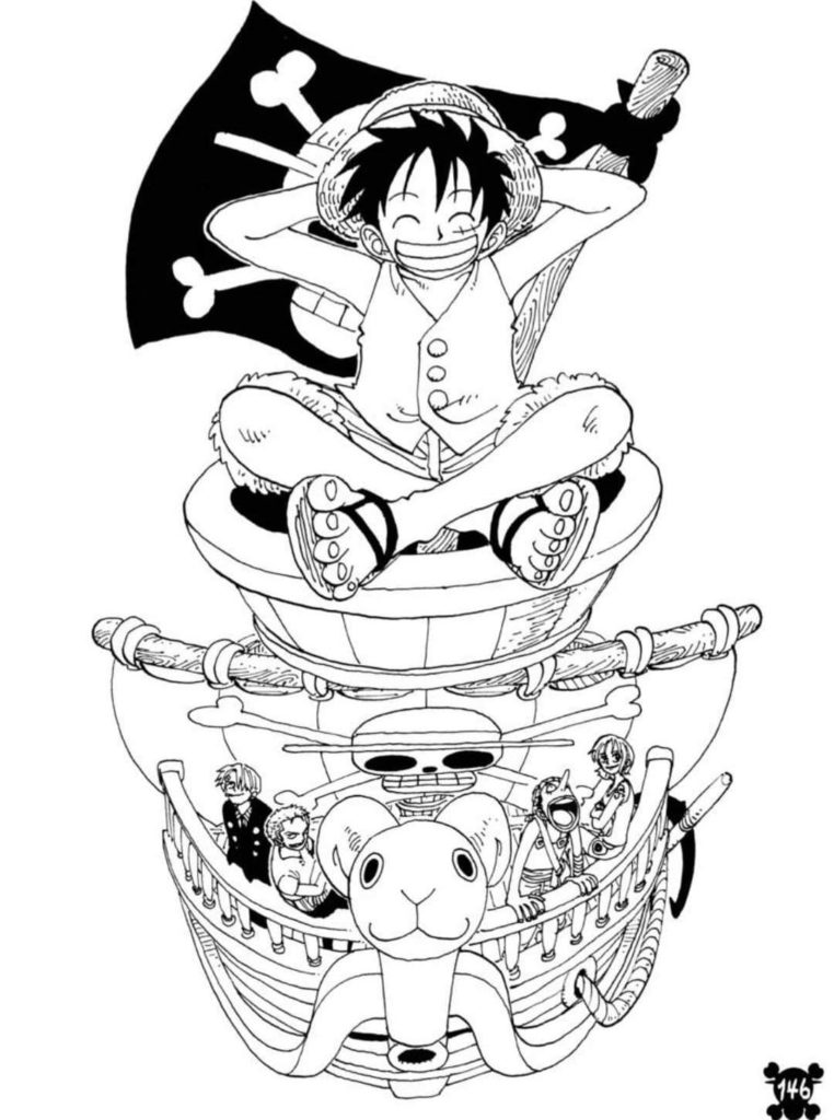 One piece coloring pages download and print for free