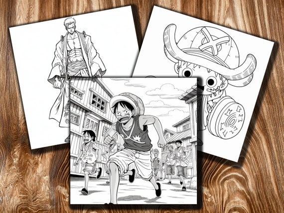 One piece anime coloring pages printable pdf