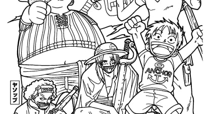 Coloring pages one piece free to print with characters