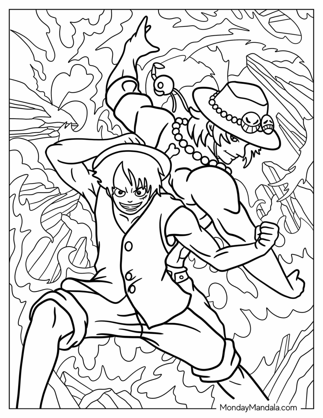 Luffy coloring pages free pdf printables