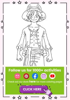 Free monkey d luffy naruto anime coloring pages for kids printable worksheets