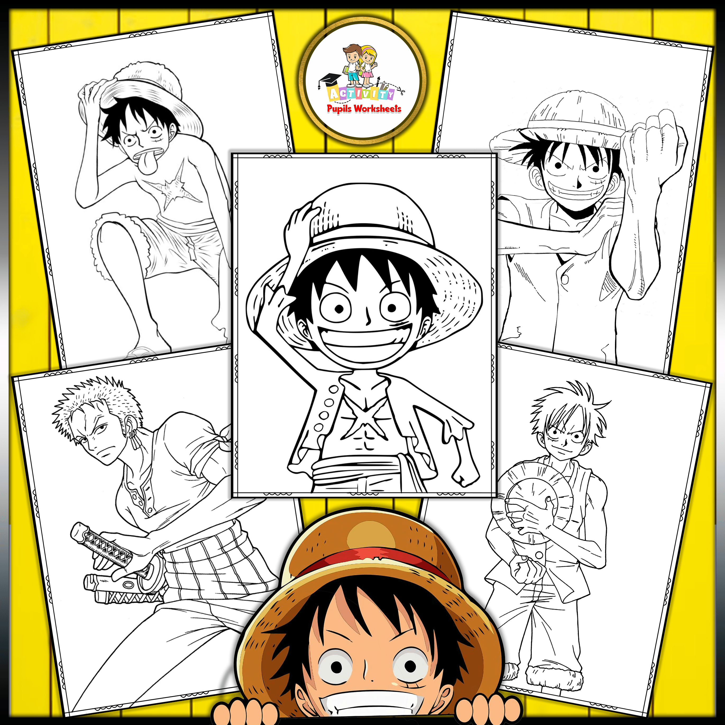 One piece friends coloring pages