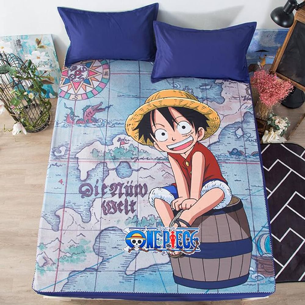 Jbhurf baby sheets free care bed cover anime one piece cartoon printed bed sheet single m simmons cover bed cover bed bed safety certification form color color size m