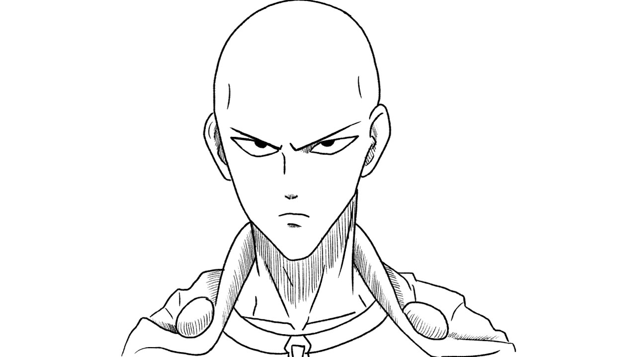 How to draw saitama one punch man step by step drawing