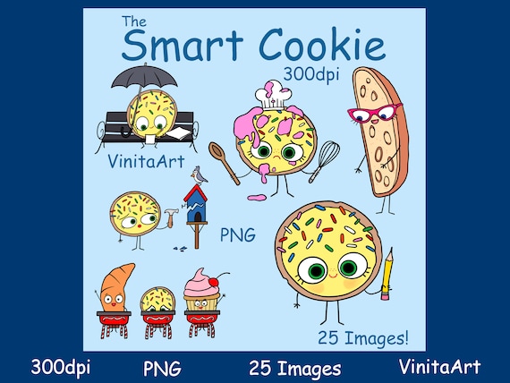 The smart cookie storybook clipart digital download printable coloring pages