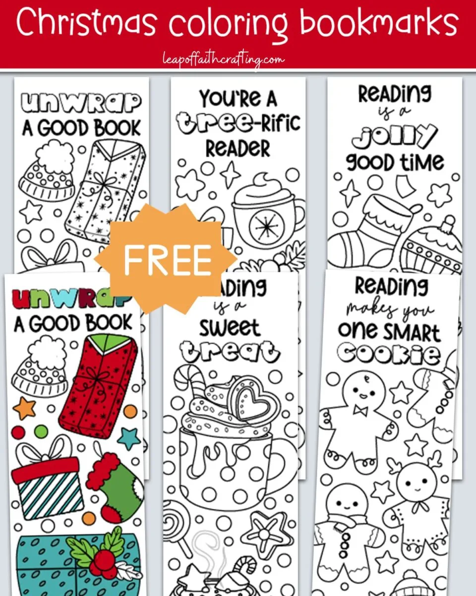 Free printable christmas bookmarks to color designs