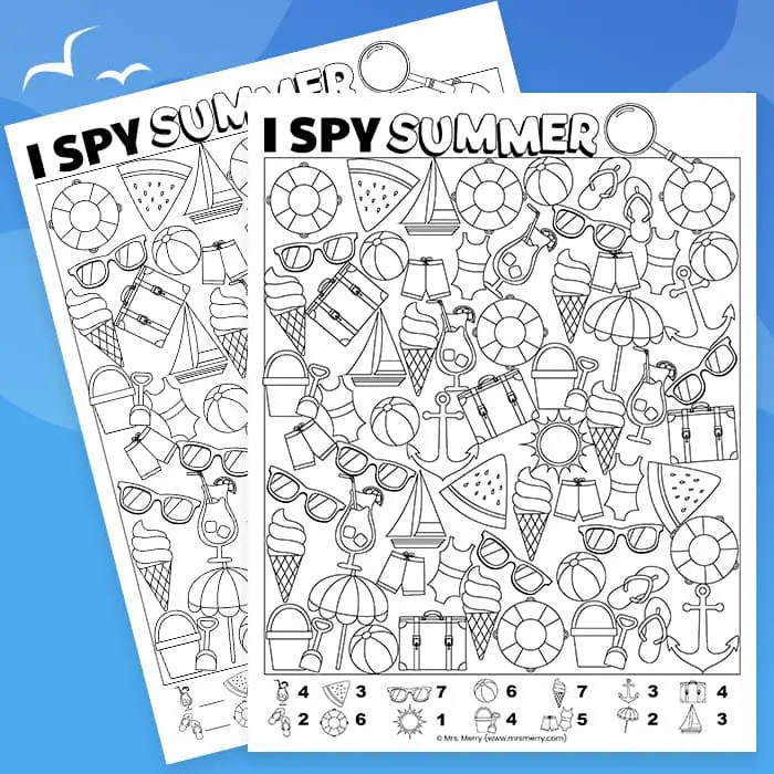 Free printable i spy summer game sheet mrs merry