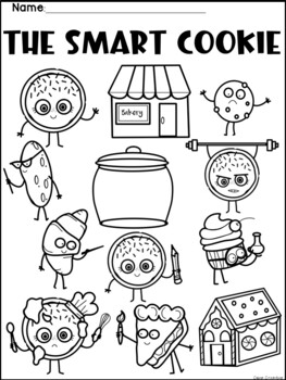 The smart cookie book writing sequencing coloring activity by casey crumbley