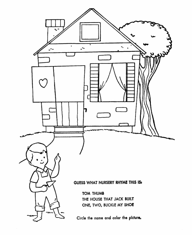 Nursery rhymes quiz coloring page sheets