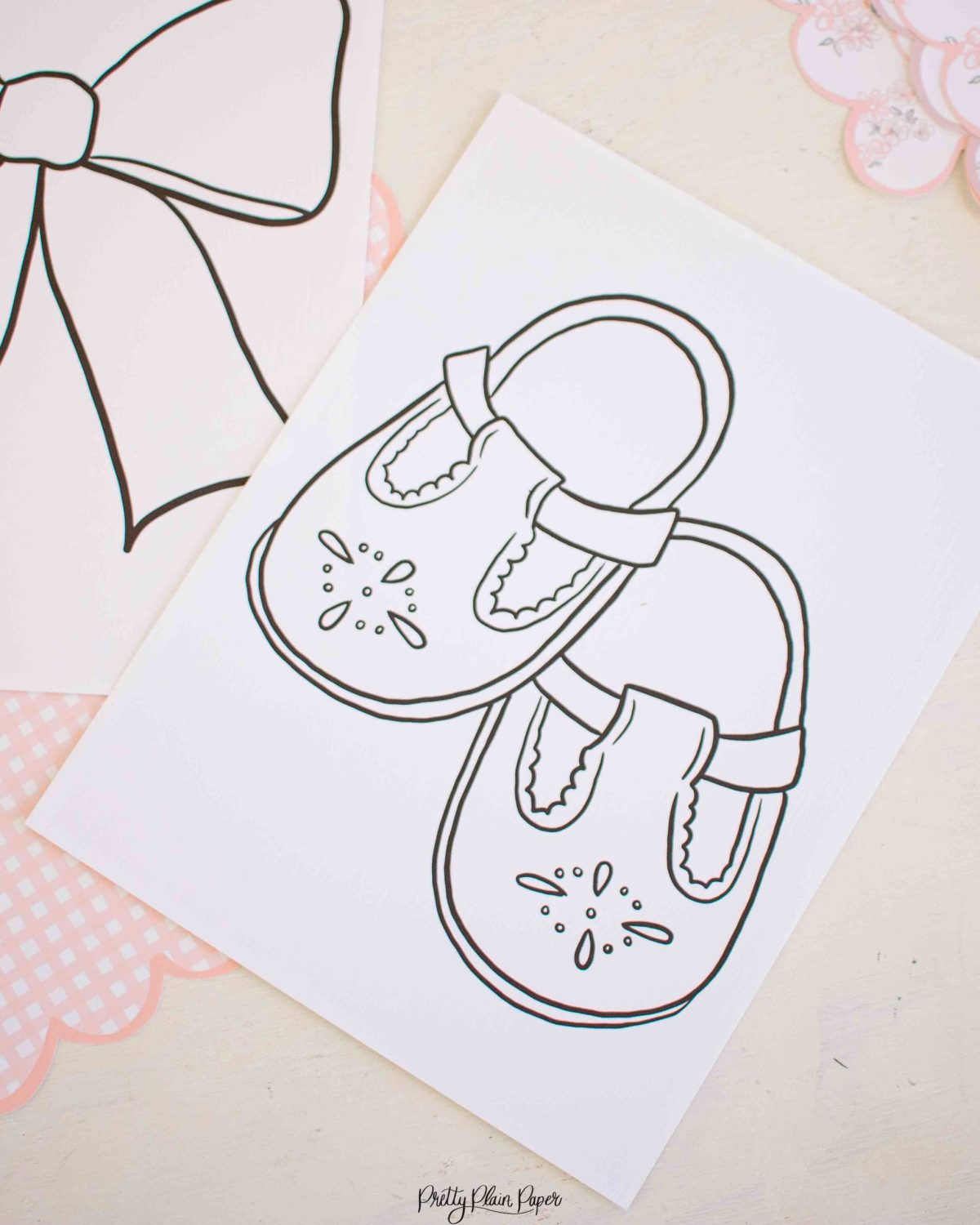 Shoes bow coloring pages