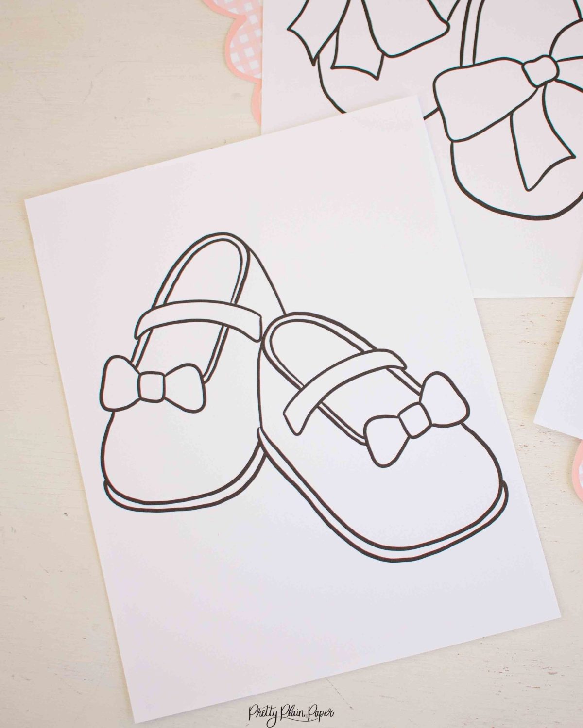 Shoes bow coloring pages