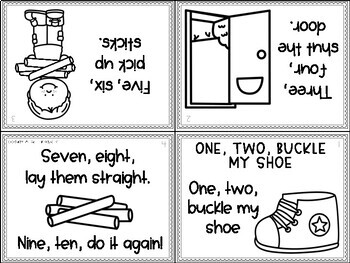 One two buckle my shoe nursery rhymes posters readers and printables