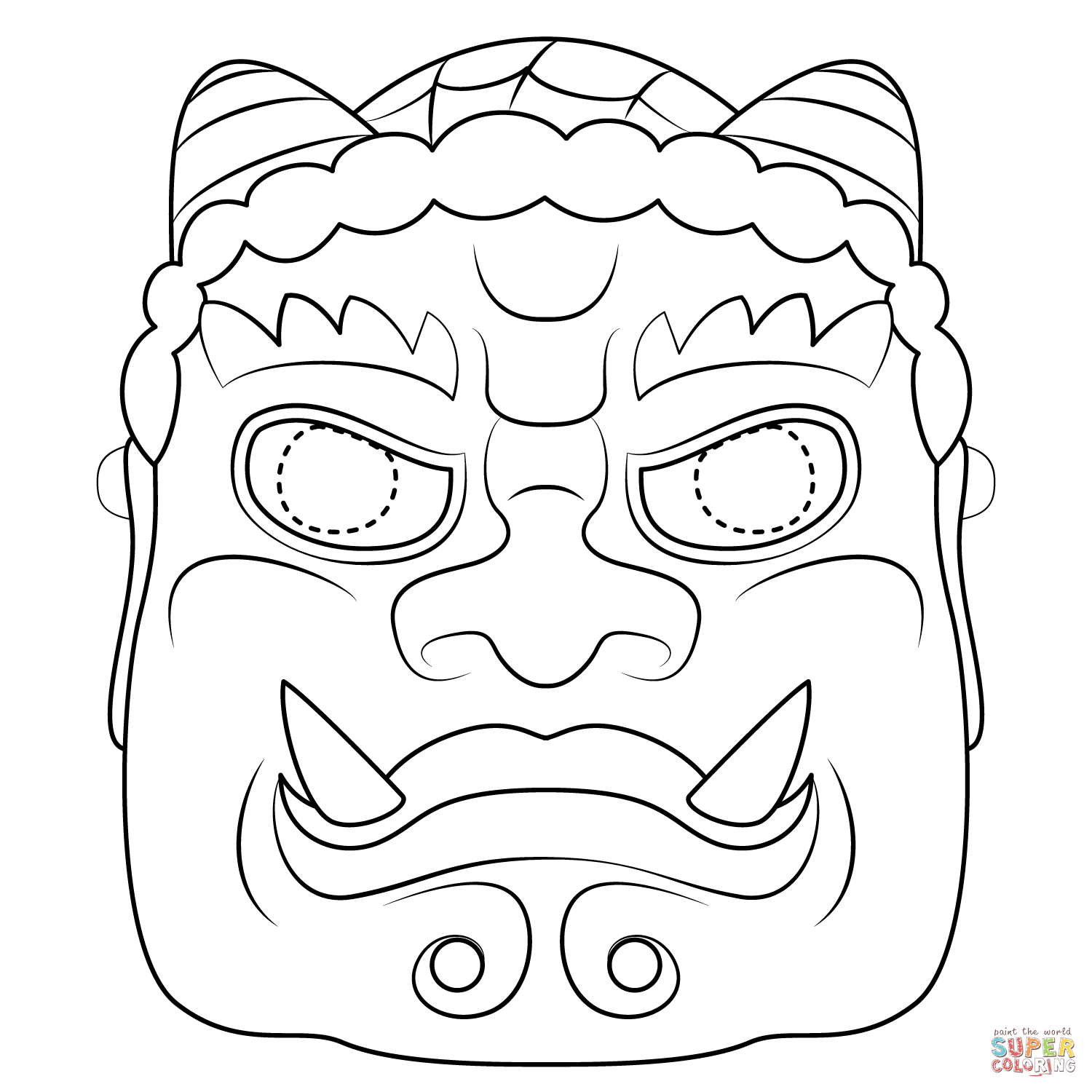 Setsubun mask coloring page free printable coloring pages