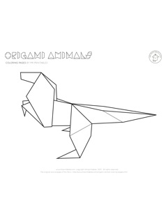 Origami animal coloring pages