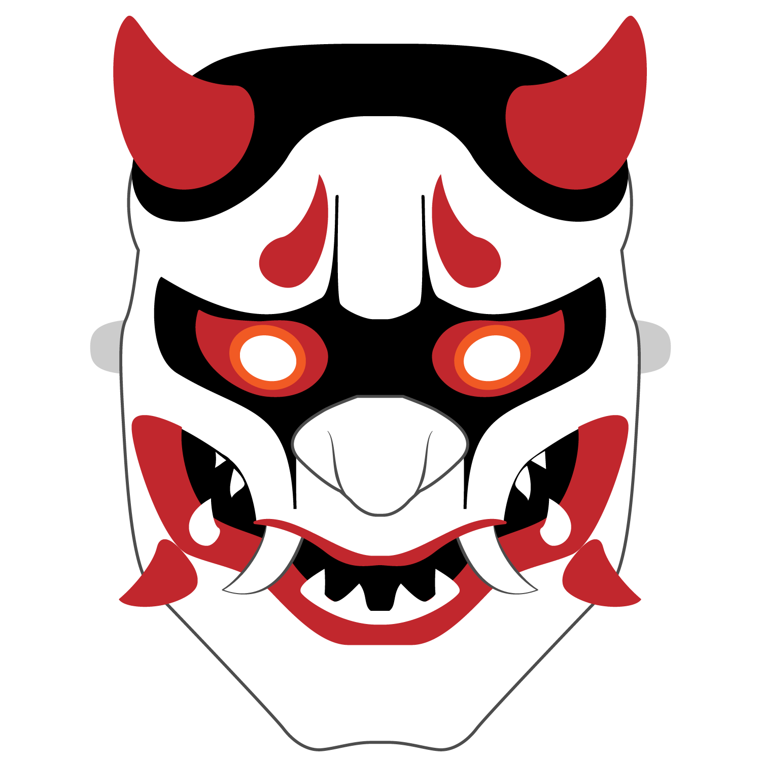 Oni mask template free printable papercraft templates paper crafts papercraft templates templates printable free