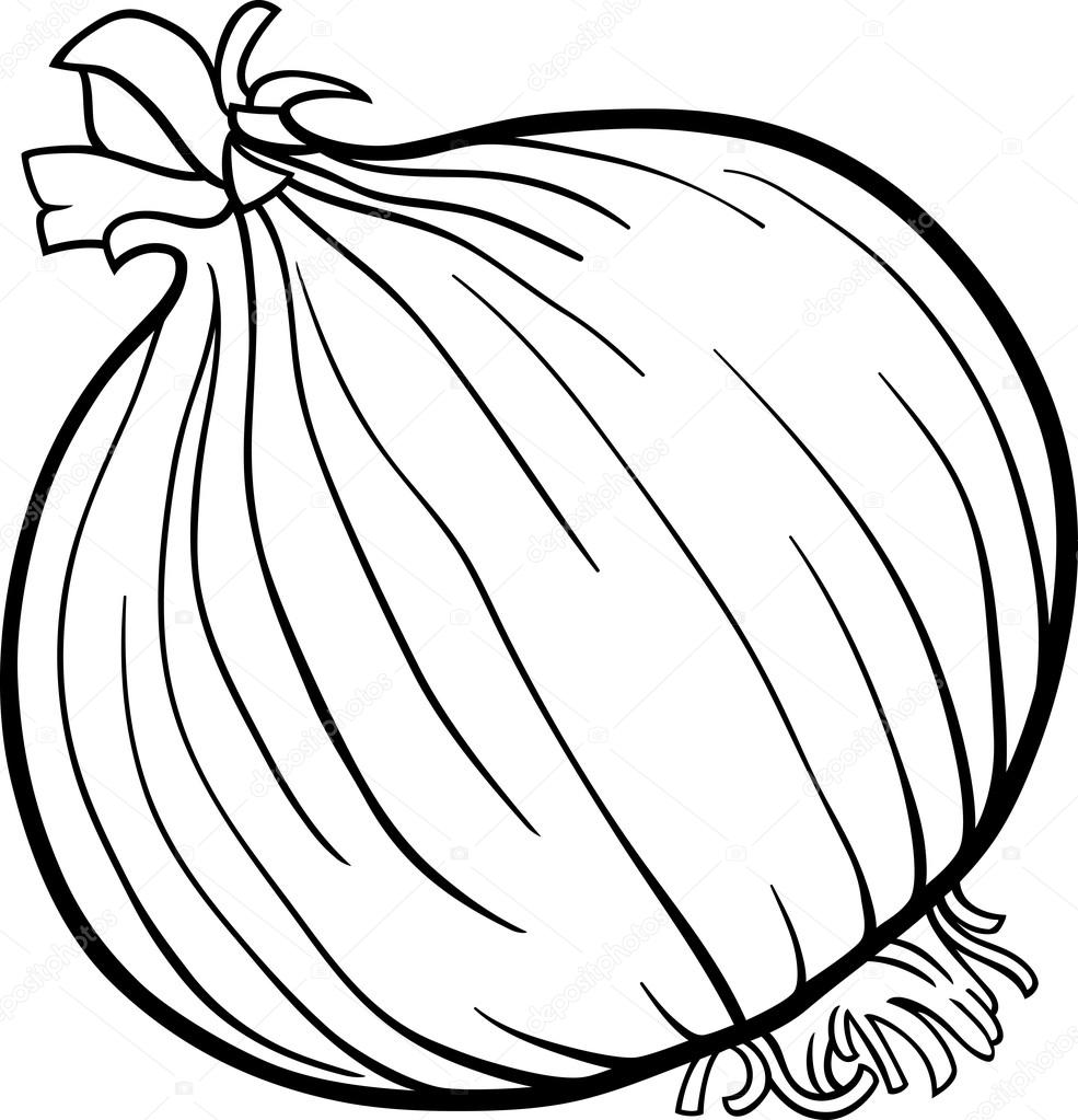 Onion vegetable cartoon for coloring book stock vector by izakowski