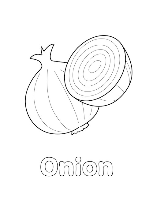 Onion coloring page