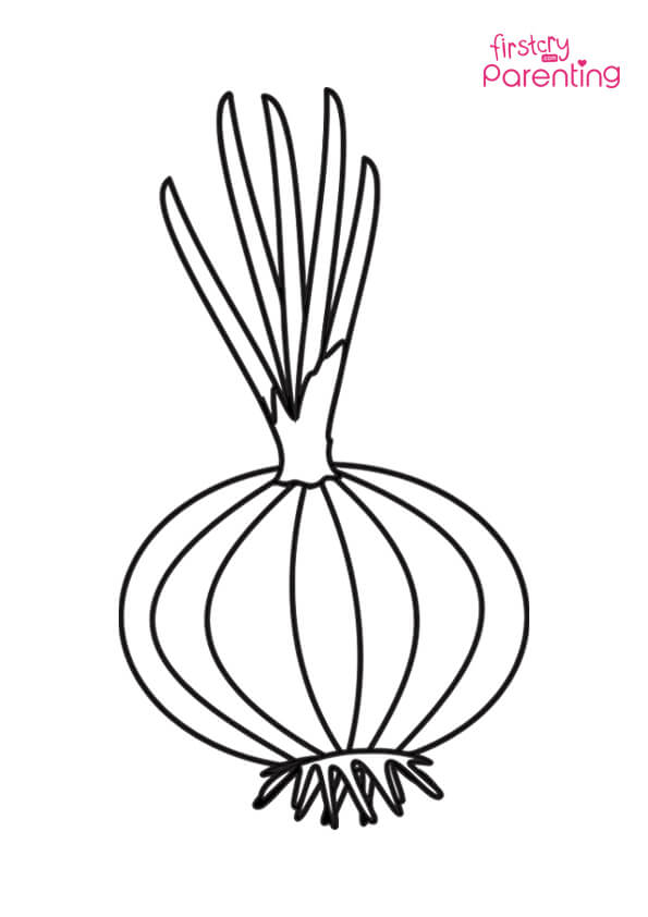 Cute onion coloring page for kids