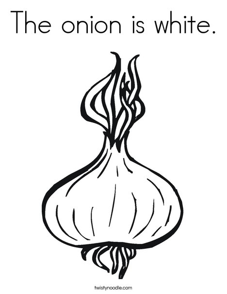 The onion is white coloring page