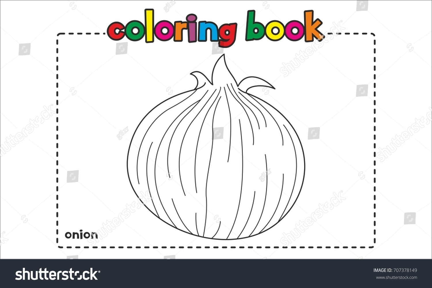 Onion coloring book kids children stock vector royalty free