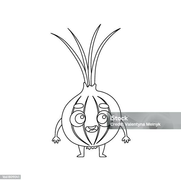 Coloring page funny onion coloring book for kids educational activity for preschool years kids and toddlers with cute animal vector illustration stock illustration