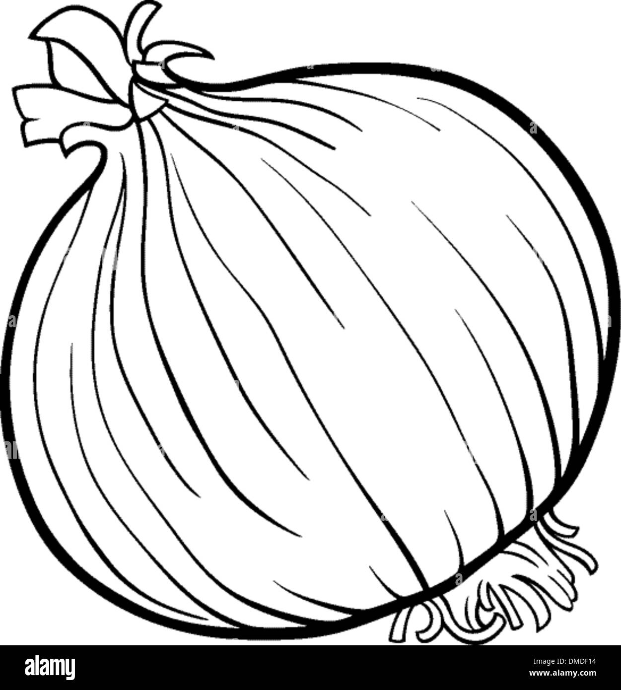 Onion vegetable cartoon for coloring book stock vector image art