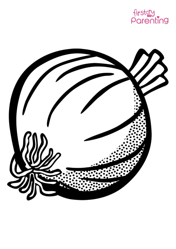 Easy printable onion coloring pages for kids