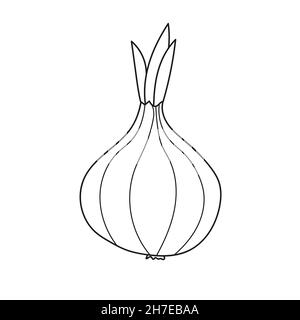 Simple coloring page onion