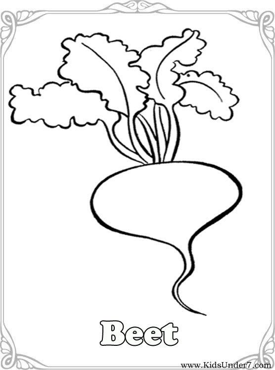 Kids under vegetables coloring pages