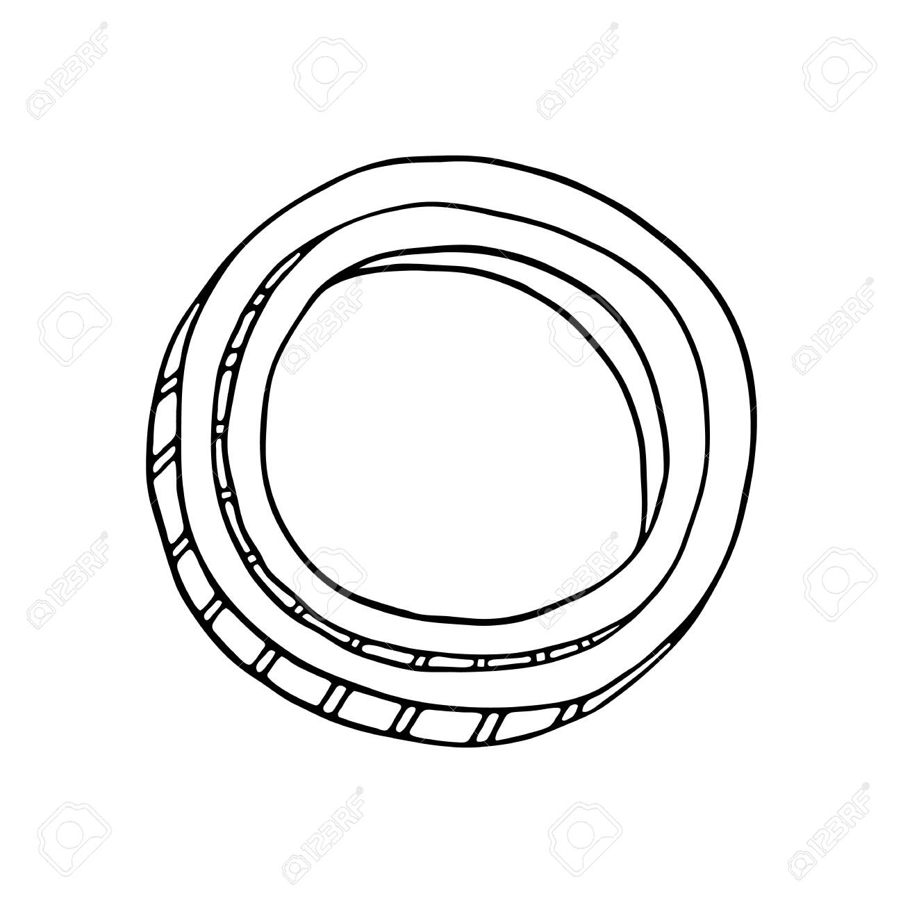 Coloring pages outline onion vector illustration hand drawn black and white rings and slices of onion fresh