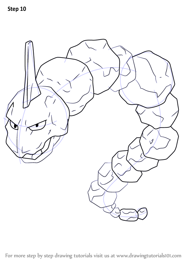 How to draw onix from pokemon pokemon step by step