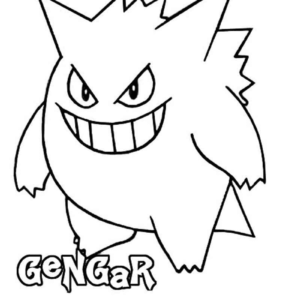 Gengar coloring pages printable for free download