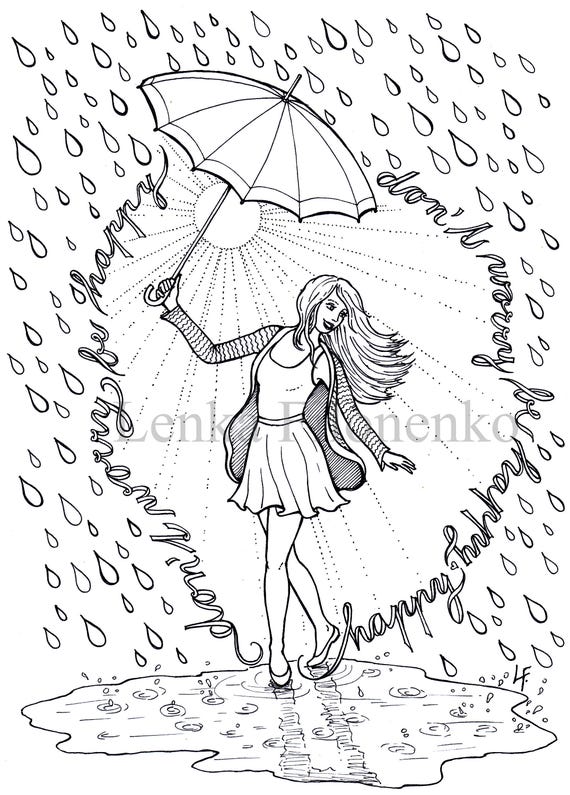 Buy coloring page for adults coloring page happy rain adult coloring pages art therapy women coloring page online in india