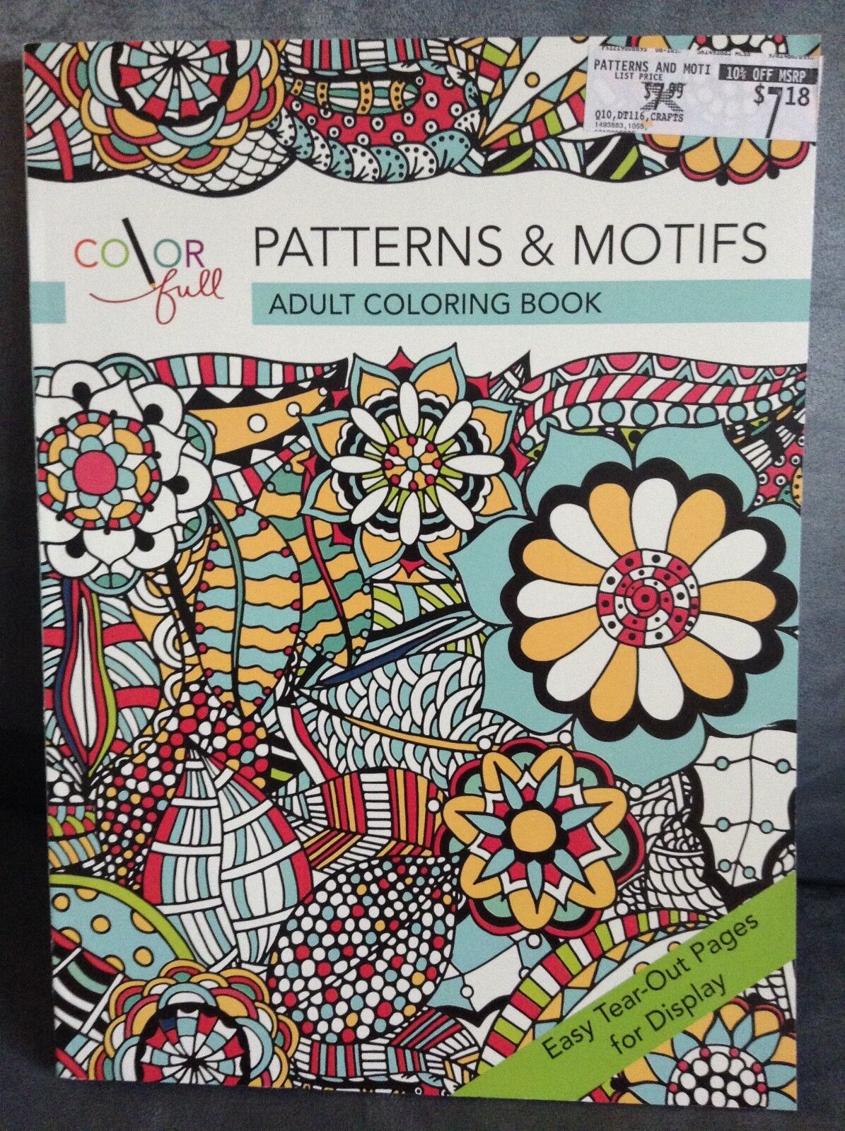 Color full patterns motifs adult coloring book easy tear out pages for sale online