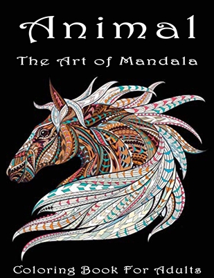 Animal the art of mandala coloring book for adults stress relieving animal designs an adult coloring book featuring super cute and adorable baby wood paperback face in a book