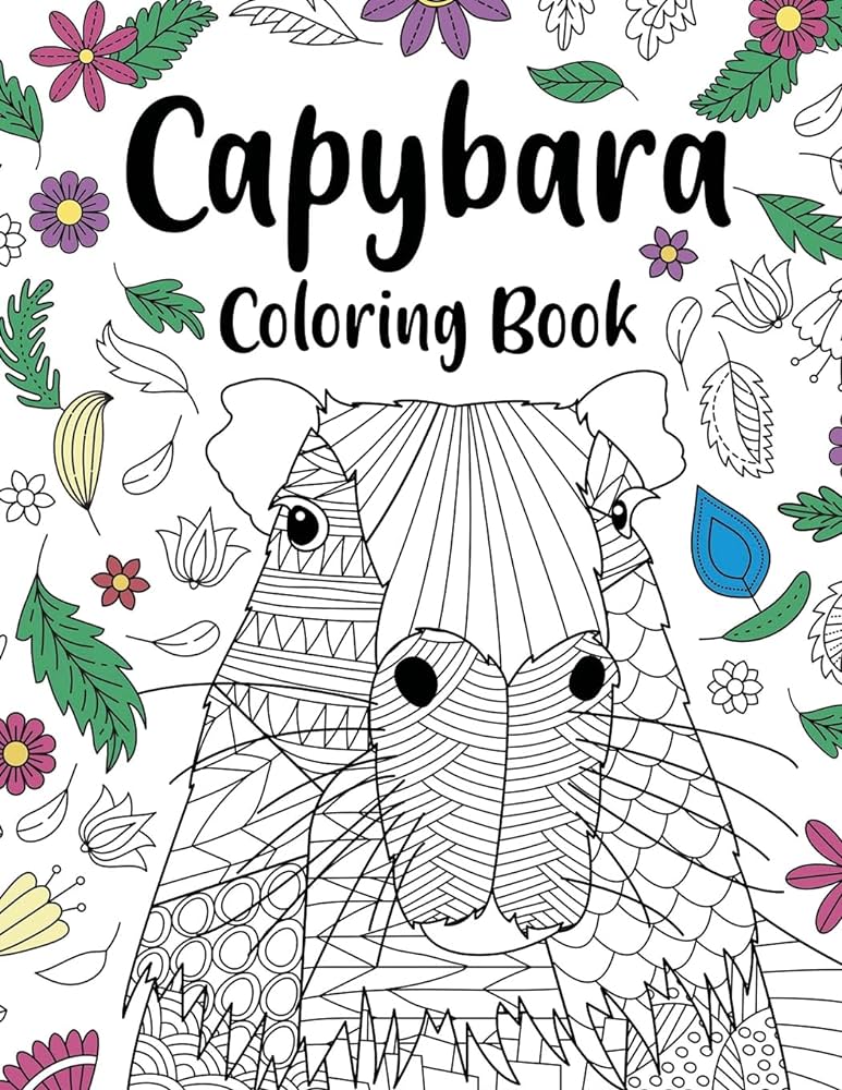 Capybara adult coloring book capybara owner gift floral mandala coloring pages doodle animal kingdom funny quotes coloring book online store paperland books