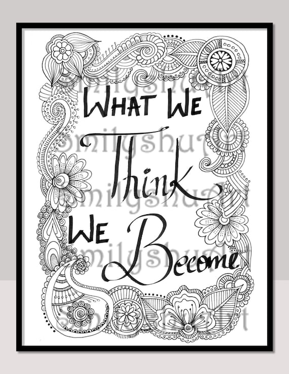 Buy what we think we bee printable adult coloring pages inspirational quotes zentangle framable quote mindfulness coloring art therapy online in india