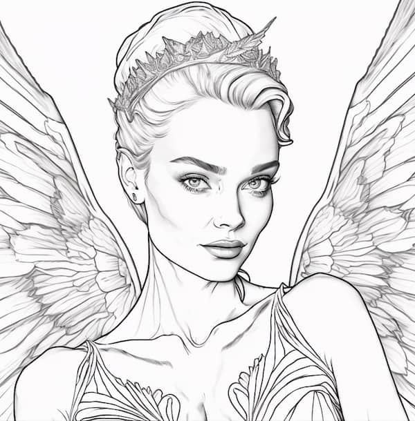 Fascinating fairy coloring pages for adults